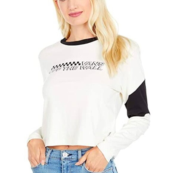 Vans Tops - vans rider tri crew women White New